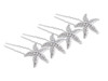 Numblartd 10 Pcs Silver Starfish U Shaped Hair Pin Crystal Rhinestone Hair Jewelry Accessories for Women Lady Party Wedd