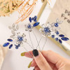 Casdre Crystal Bride Wedding Hair Pins Silver Pearl Bridal Hair Pieces Flower Hair Accessories for Women and GirlsPack o