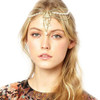 Jovono Pearl Head Chain Gold Headpiece 1920s Gatsby Hair Chain Goddess Hair Accessories for Women and Girls