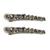 2 Pcs 30 Inch Shiny Clear Spike Alligator Duck Bill Hair Clips Crystal Hair Barrette Clip Sparkle Stones Duckbill Bobby