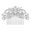 EVER FAITH Austrian Crystal CZ Wedding Royal Flower Leaf Vine Hair Comb Clear SilverTone
