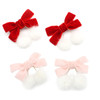 4 Pieces Christmas Red Baby Girls Chinese Style Hairy Furry Balls Velvet Bows Tassels Hair Clips Hair Bows Alligator Cli