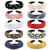 Funtopia Fashion Headbands for Women Girls 10 Pcs Knotted Pearl Wide Top Knot Turban Hair Bands Hoops Vintage Velvet Leo