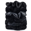 Scrunchies for Women Girls 6Pcs Black Velvet Scrunchies for Thick Hair Ultra Textured Soft Scrunchy Hair Ties Solid Elas
