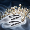 4Pcs Black Rhinestone BarrettesCrystal Diamond Bobby PinShiny Hair PinHairpinSparkly Hair Decoration for Women Clip Bang