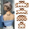 CHANACO Checkered Claw Clip 4 Pcs Checkered Hair Clip Large Claw Clips for Thick Hair Brown Tortoise Barrettes Hair Clip
