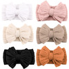 Niceye Handmade Baby Headbands Soft Stretchy Nylon Hair Bands with Bows for Newborn Infant Baby Toddler Girls Pack of 6