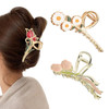 Yonchic 3Piece Flower Metal Hair Clips Muticolor Tulip Hair Claw for ThinMedium Thick Hair Elegant Daisy Floral Hair Bar