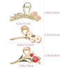 Yonchic 3Piece Flower Metal Hair Clips Muticolor Tulip Hair Claw for ThinMedium Thick Hair Elegant Daisy Floral Hair Bar