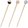OIIKI 3Pcs Women Lollipop Hair Sticks Elegant Planet Design Round Ball Metal Hair Stick Forks Chignon Pins Updo Chopstic