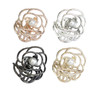 TANG SONG 4PCS Flower Style Small Metal Hair Claw Clips Hair Catch Barrette Jaw Clamp for Women Half Bun Hairpins for Th