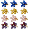 MIAO JIN 12Pcs Crystal Hair Clips Pearls Alligator Hairpins Small Mini Flower Hair Barrettes for Womens and Girls Hair A
