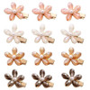 MIAO JIN 12Pcs Crystal Hair Clips Pearls Alligator Hairpins Small Mini Flower Hair Barrettes for Womens and Girls Hair A