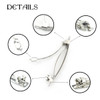 LEEFONE 50 PCS 80 MM Iron Blank French Barrette Hair Clips for DIY Hair Clip Craft Bows Silver Tone