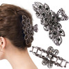 CROWN GUIDE Fancy Hair Claw Jaw Clips Pins For Womens Vintage Rhinestone Crystal Flowers Hair Barrette for Thick Hair Ac