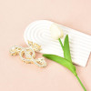 Music Note Rhinestone Hair Claw for Women Girls Pearl Butterfly Jaw Clamps for Hair Non Slip Large Hair Claw Clips for T