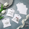 Junkin 100 Pcs Hair Clip Display Cards Headband Display Cards Hair Bow Holder Cards Rectangle White Cardboard Hair Barre