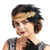 VENOFEN 1920s Flapper Headband Gatsby Style Feather Headpiece Art Deco Roaring 20s Headdress Vintage Headpiece for Women