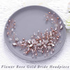 Unicra Bride Flower Wedding Hair Vine Crystal Bridal Hair Piece Rhinestone Party Hair Accessories Leaf Hair Jewelry Bead