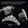ANBALA Small Tiara Crown with Hair Comb 3 Pack Mini Tiara Crown Princess Crystal Shiny Hair Accessories for 2 3 4 5 6 7
