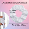 25 Pack White Scrunchies for Tie Dye Kit Party Supplies White Cotton Hair Elastic Ponytail Holder Hair Scrunchies for Wo
