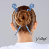 Two Blue Twirl Hair Sticks with Glitter and Diamonds Chopsticks for Women Set of 2