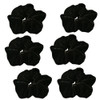 6 Pcs Black Color Large Size Velvet Scrunchies for Women Hair Elastic Bands