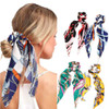 Chennie Bowknot Hair Scrunchies Yellow Elastic Bow Hair Ties Chiffon Hair Ropes Hair Accessories Ponytail Holder for Wom