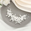 Unicra Silver Flower Bride Wedding Hair Vine Pearl Bridal Hair Piece Rhinestone Hair Accessories Leaf Headband for Women