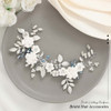 Unicra Flower Silver Bride Wedding Hair Vine Pearl Bridal Hair Piece Blue Rhinestone Hair Accessories Leaf Headband for