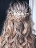Unicra Silver Flower Bride Wedding Hair Vine Leaf Bridal Hair Piece Rhinestone Hair Accessories Beaded Headpieces Jewelr
