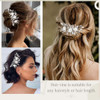 Unicra Silver Flower Bride Wedding Hair Vine Leaf Bridal Hair Piece Rhinestone Hair Accessories Beaded Headpieces Jewelr