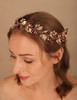 Teyglen Bridal Wedding Hair Vine Headband Silver Crystal Leaf Hair Pieces Handmade Blue Red Green Rhinestone Headpiece H