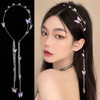 E EMZHOLE Wedding Butterfly Headband Head Chain Silver Tassel Hair Hoop Band Hair Vine Vintage Decorative Headwear Headp