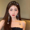 E EMZHOLE Wedding Butterfly Headband Head Chain Silver Tassel Hair Hoop Band Hair Vine Vintage Decorative Headwear Headp