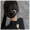 Iaceble Minimalist Pearl U Shape Hairpin Metal Silver Hair Fork Stick Updo Hair Sticks Clip French Pearl Hair Pin Decora