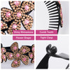 ISKYBOB 2 Pieces Rhinestone Flower Ponytail Holder Twist Bun Shaper Women Hair Grips Claw Wine RedMulticolored