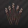 Teyglen 5pcs Crystal Bridal Hair Pins Rhinestone Wedding Hair Pieces Gold Silver Rhinestone Hair Pins Set Handmade Hair