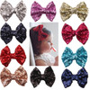 xsby Party Hair Bows Clips for Girls 10pcs Children Sequins Bow Barrettes Cute Baby Girl Bow Hair Clips A