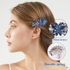 Sankuwen Flower Luxury Jewelry Design Hairpin Rhinestone Hair Barrette ClipAlso Perfect Mothers Day Gifts for MomDark Bl