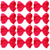 4 Inch Boutique Girls Hair Bows Hair Clips for Baby Girls Toddlers 12 Pcs Solid Color Shocking hot pink
