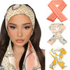 Bohend Satin Edge Headband Scarf 3 Pcs Laying Scarf for Necktie Handbag Non Slip Wigs Head Wrap Hair Ribbon for Women an