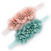 My Lello Girls Flower Headbands Toddler Fabric Beaded Trio Stretchy Elastic Pair Pink BlushMineral Ice