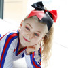 DEEKA 12PCS 8 Two Toned Large Cheer Hair Bows Ponytail Holder Handmade for Teen Girls Softball Cheerleader SportsRoyal B