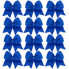 DEEKA 12PCS 8 Large Cheer Hair Bows Ponytail Holder Handmade for Teen Girls Softball Cheerleader SportsRoyal Blue