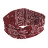 DINPREY Assorted Paisley Print Wide Bandana Knot Headbands Criss Cross Head Wrap Hair Band 4 Colors Pack B