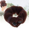 DNHCLL Set of 2 Brown Magic Hair Styling Styler Hot Hair Donut Bun Ring Styler Maker for Women Lady Girls 1 large1 small