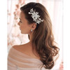 LOVFOIVER Rhinestone Wedding Hair Comb Pearls and Crystal Bridal Hair Piece Wedding Flower Hair Accessories for Women an