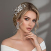 LOVFOIVER Rhinestone Wedding Hair Comb Pearls and Crystal Bridal Hair Piece Wedding Flower Hair Accessories for Women an