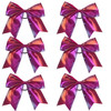 Metallic Sequin and Holographic 8 Inch Cheer Bow Cheerleader Cheerleading Jumbo Cheer Bow Hair Tie Hot Pink Holographic